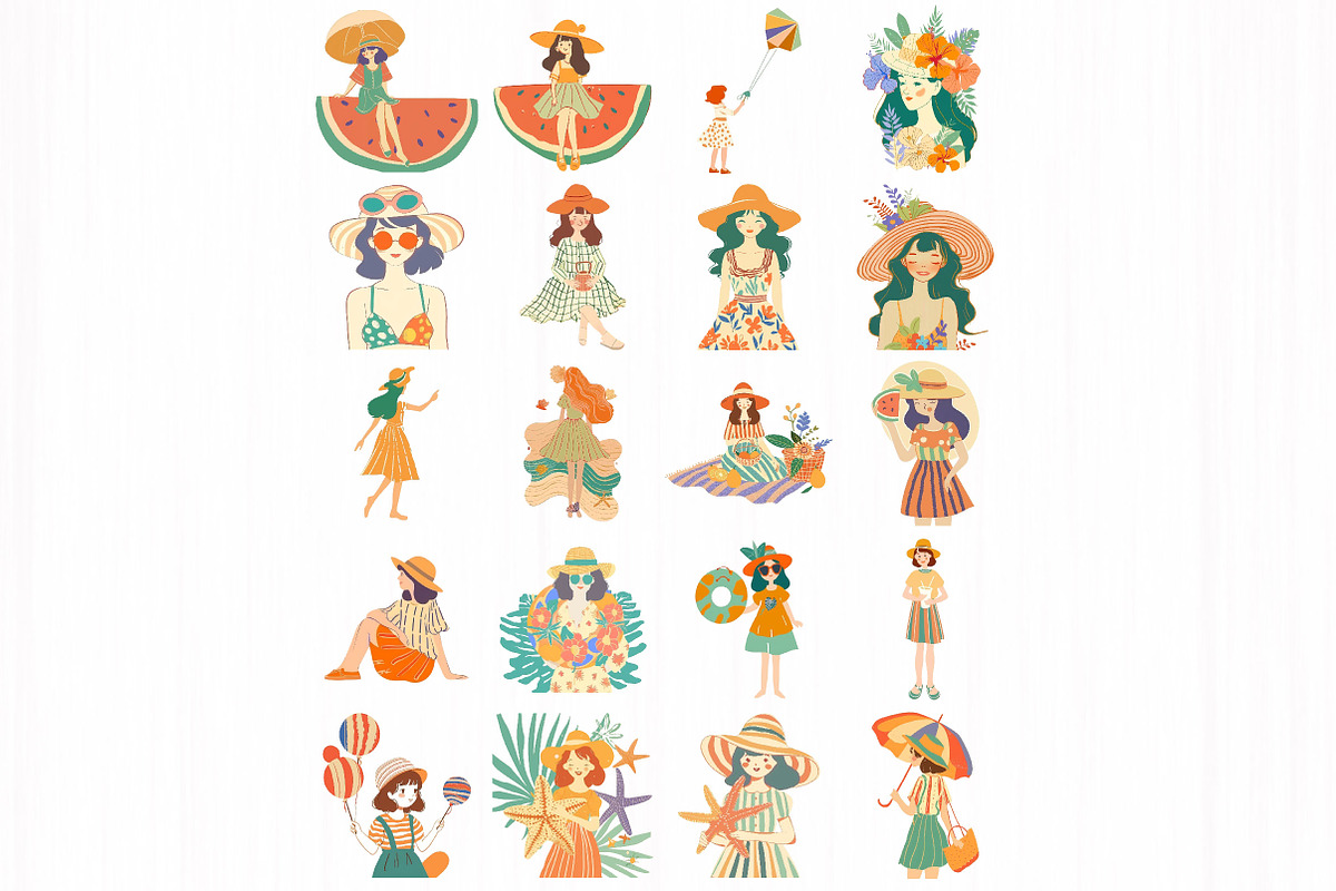 Summer Girl Clipart, a Person Illustration by DreamCafeArt (Photo 4 of 7)