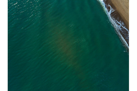 Aerial view of sandy beach and sea, a Nature Photo by IlliaBondarPhotography