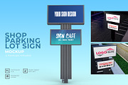 Outdoor Parking Lot Sign Mockup, a Product Mockup by IFBdesign (Thumbnail 1 of 6)