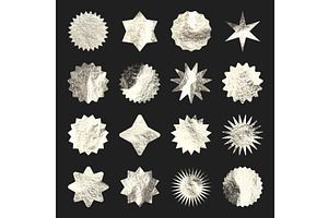 Silver stars, sunburst symbols, an Object Illustration by 32pixels
