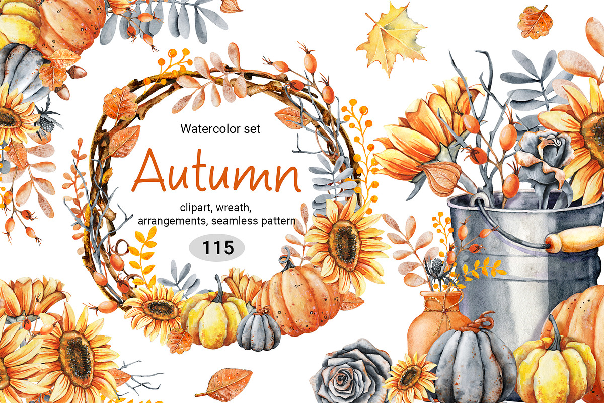 Autumn watercolor collection, a Graphic by Artmanata (Photo 1 of 11)