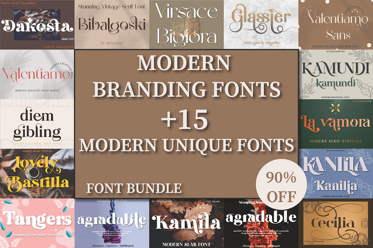 SALE! Mega Bundle 15+ Branding Fonts, a Serif Font by MchCrafter (Photo 1 of 18)