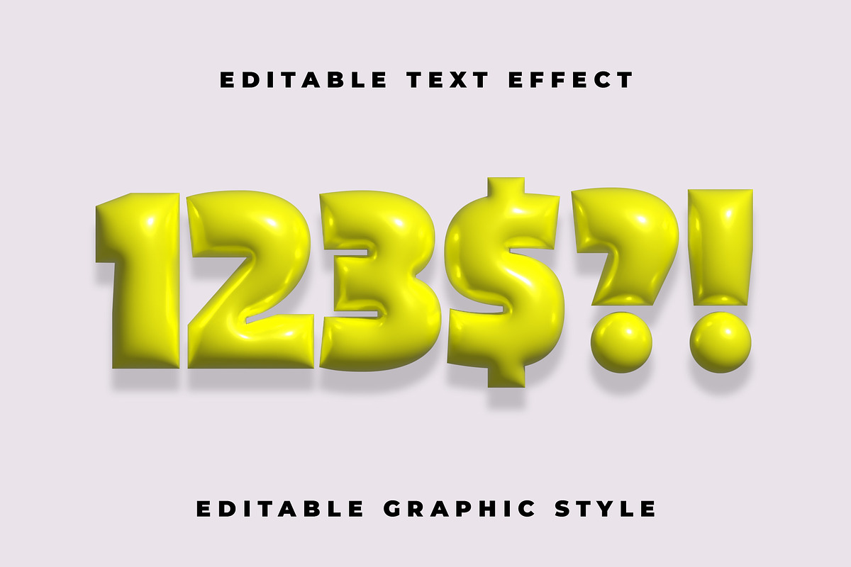 Glossy Balloon 3D Text Effect preview 2
