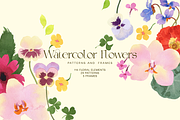 Watercolor flowers, a Pattern Graphic by NKTN (Thumbnail 1 of 15)