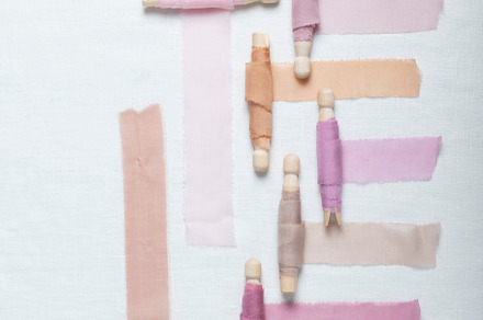 Pattern with handmade colored silk ribbons, a Beauty & Fashion Photo by oxana.denezhkina