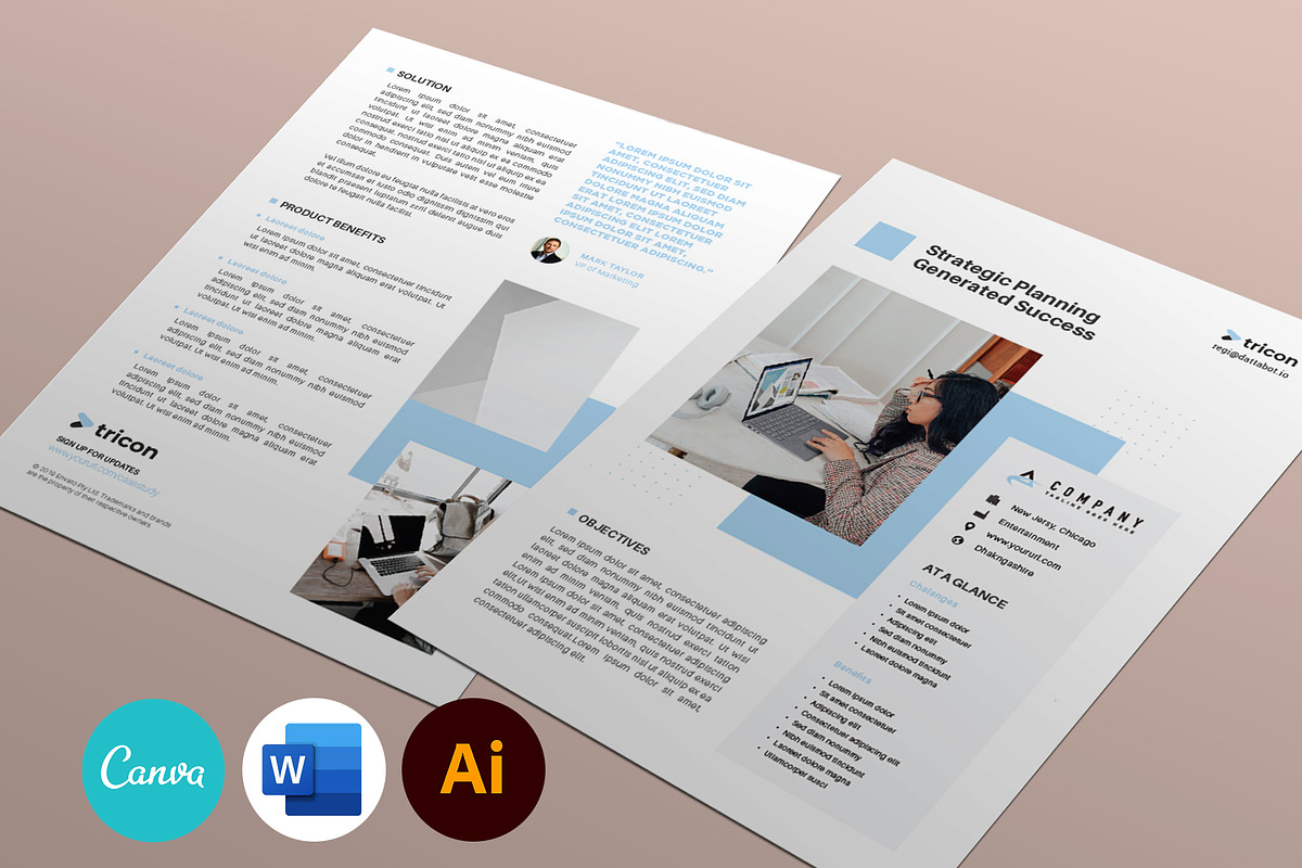 Clean Case Study Flyer Bundle, a Flyer Template by Rongbaaz (Photo 5 of 6)