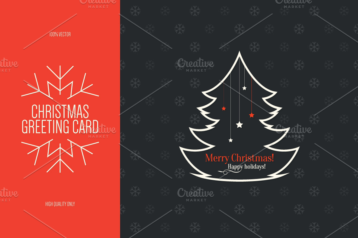 Christmas and New Year greeting card, a Card Template by Restaurant Menu & Logos