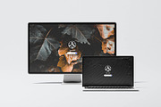 Laptop & Monitor Mockup, a Device Mockup by zpackcreative (Thumbnail 1 of 4)