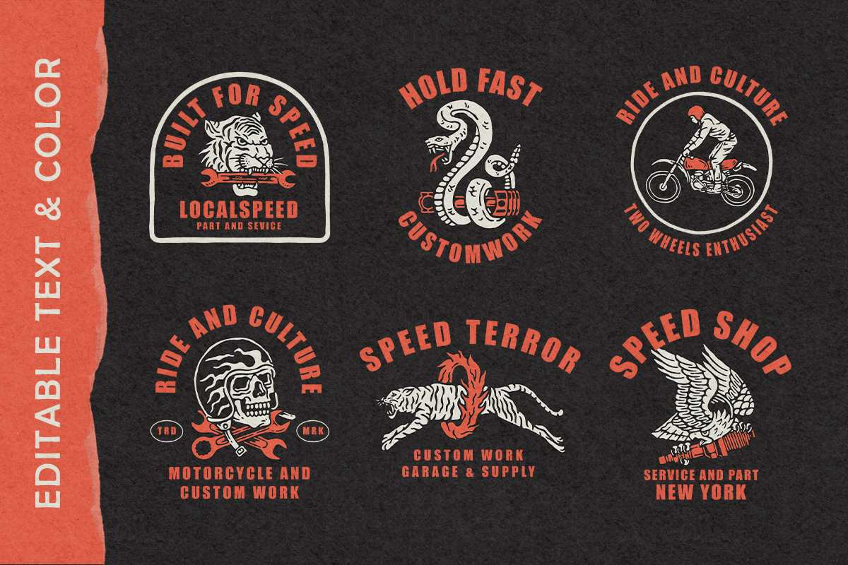 Motorcycle Vector Illustrations, an Illustration by Localmad (Photo 4 of 7)