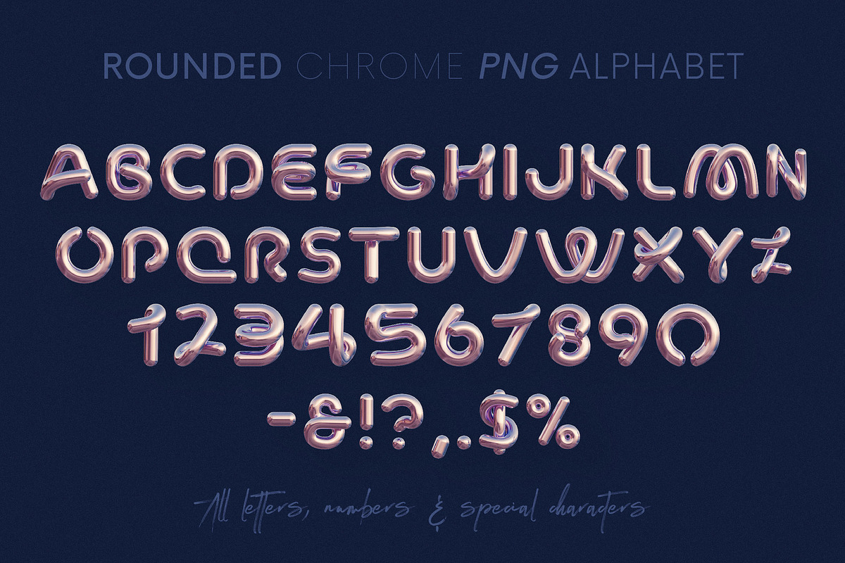 Rounded Chrome - 3D Lettering, a Graphic by MIIM