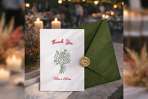 Wedding Thank You Card Canva bd003, a Card Template by TyphoonStudio