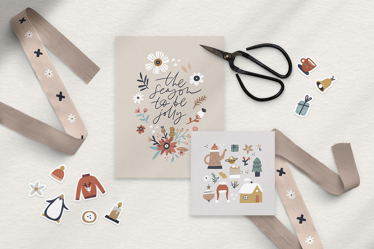 Scandi Christmas: map & card creator, a Decorative Illustration by Olia (Photo 10 of 19)