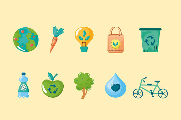 Eco Lifestyle Icons Set preview 2