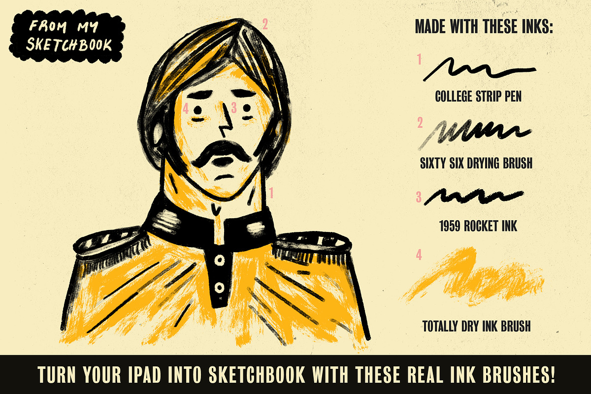 Auld Inks for Procreate, a Brush Add-On by Guerillacraft (Photo 3 of 8)