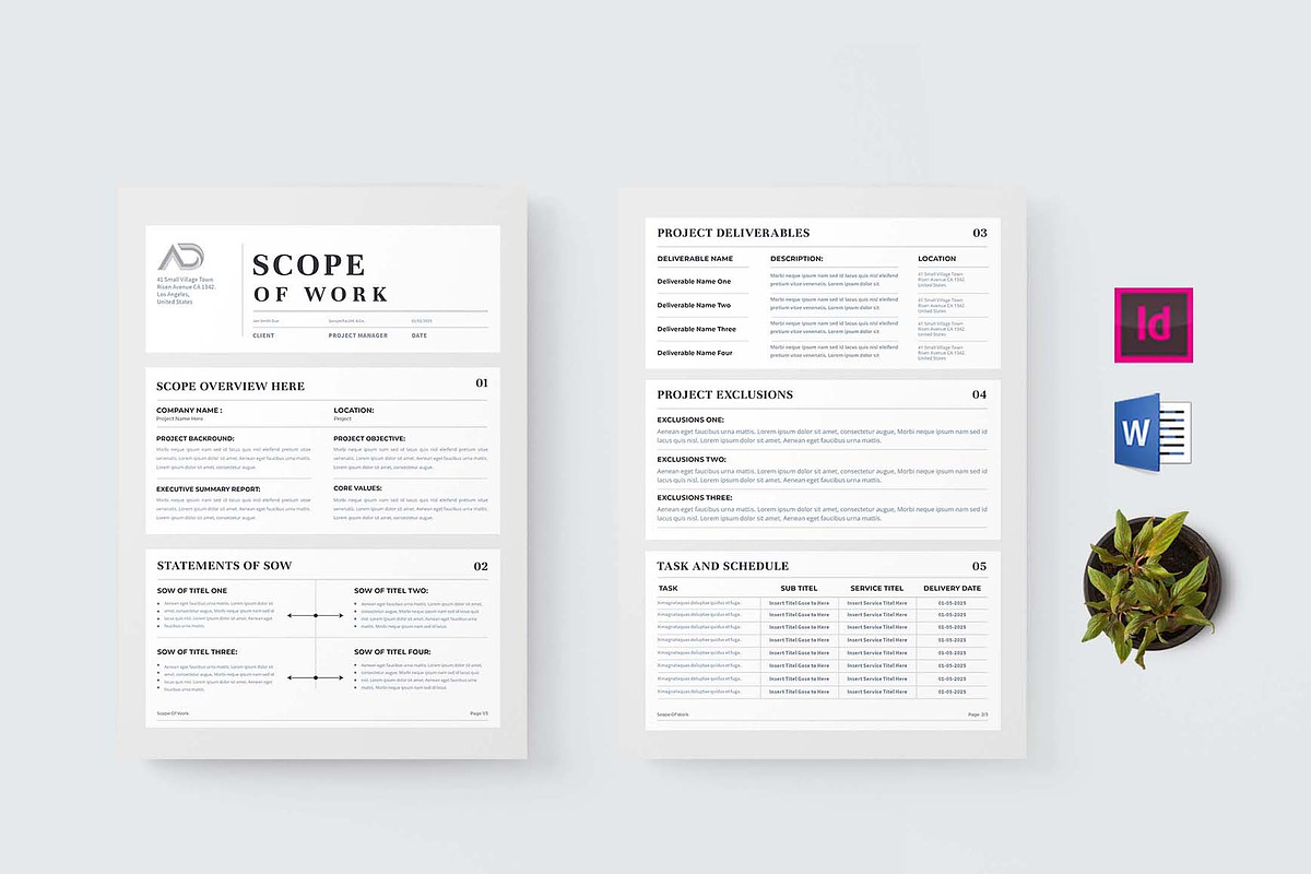 Scope Of Work | MS Word & Indesign, a Stationery Template by design_hut (Photo 1 of 7)