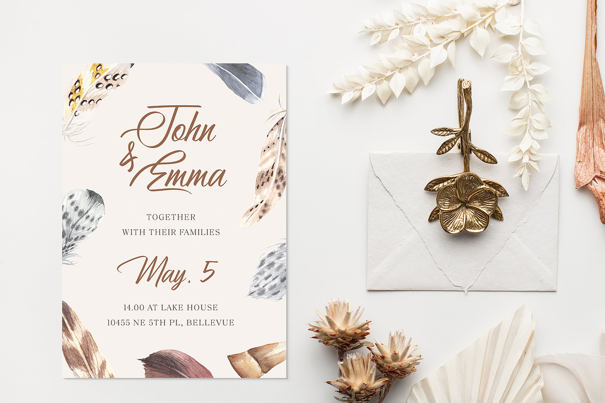 Feathers Watercolor Collection, a Texture Illustration by SOVA (Photo 5 of 7)