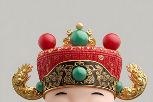 Cute Chinese God of Wealth Figurine