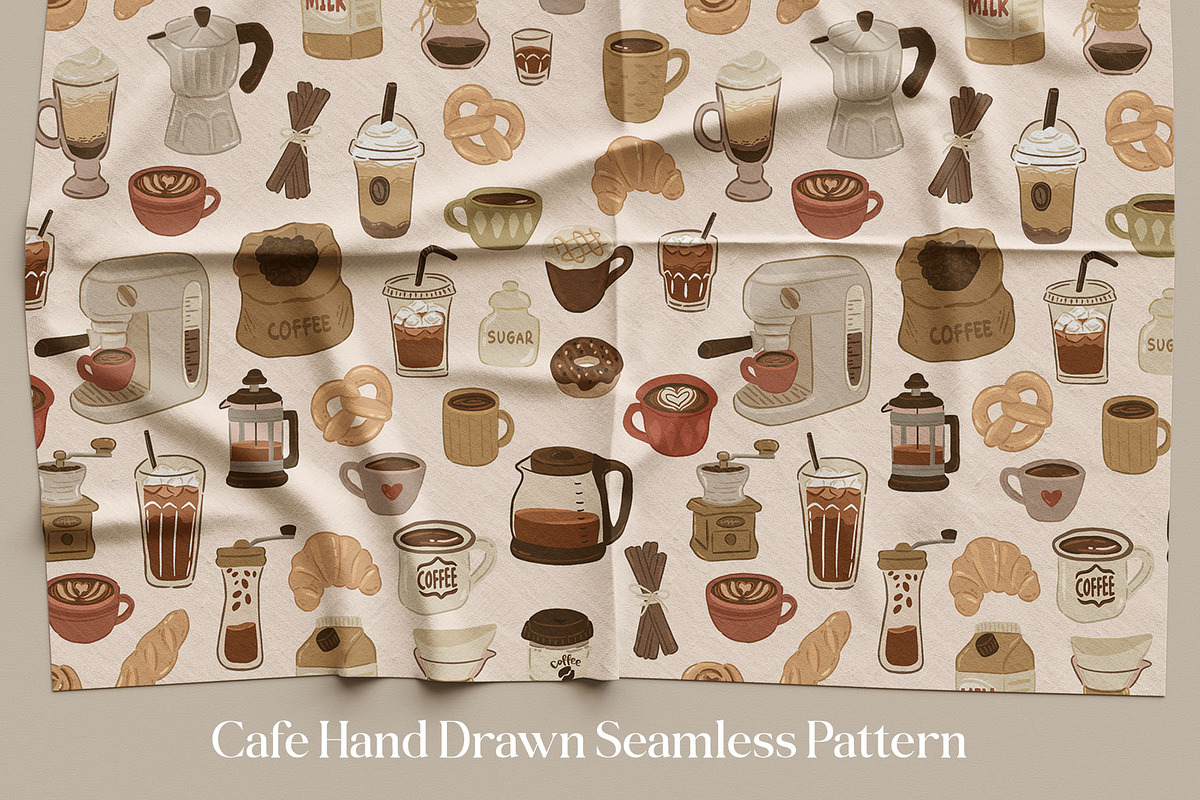 Cozy Coffee Seamless pattern, a Pattern Graphic by CreativeChristiana (Photo 2 of 12)