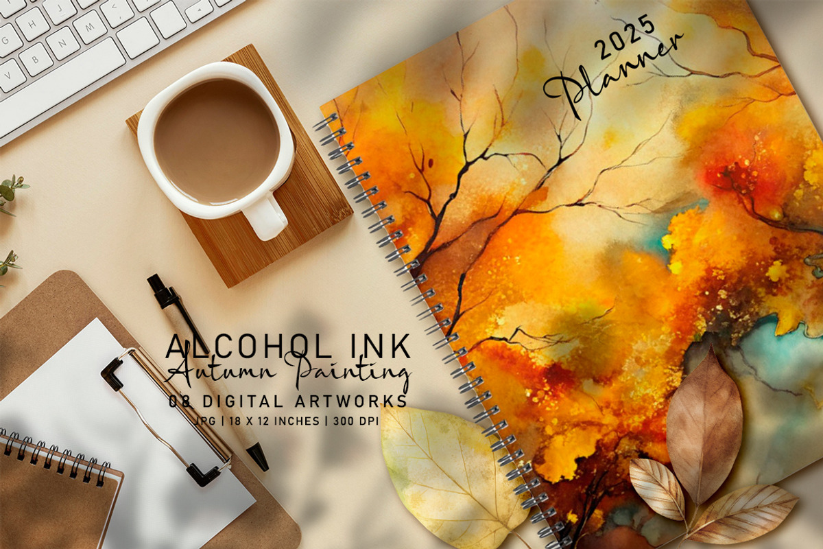 Alcohol Ink Autumn Paintings, a Seasonal Illustration by Digital Art Creations (Photo 6 of 8)