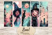 Boo Bookmarks | Halloween Bookmarks, a Seasonal Illustration by GlamArtZhanna (Thumbnail 1 of 3)