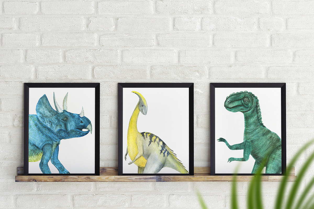 Dinosaurs - watercolor collection, an Illustration by ramika (Photo 2 of 4)