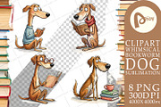 Bookworm Dog Sublimation PNG, an Animal Illustration by Artnoy (Thumbnail 10 of 18)