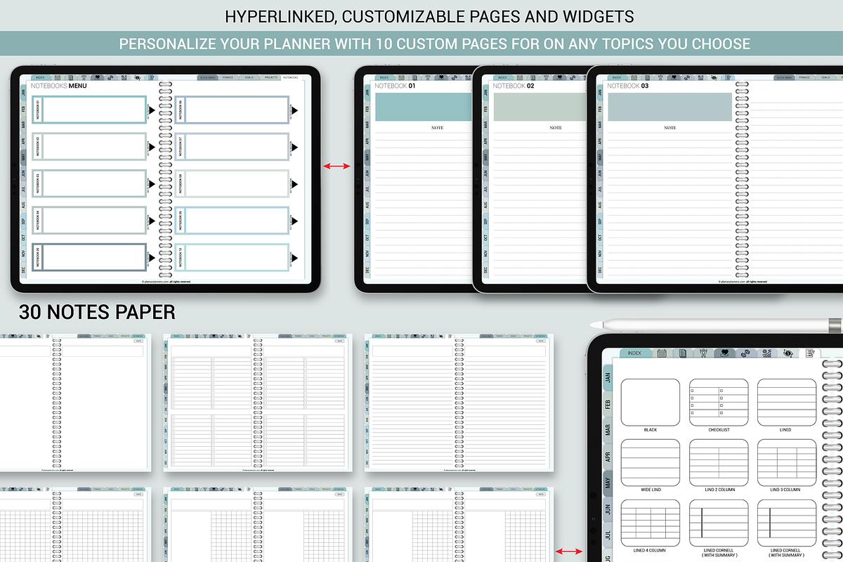 Ultimate Digital Planner Blue Editio, a Branding & Logo Template by Plamarplanners (Photo 7 of 10)