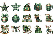 Green Buffalo Plaid Christmas Clipar, an Illustration by Designking (Thumbnail 3 of 5)
