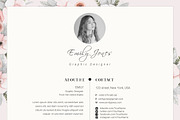 Floral Pattern CV-Resume Template *C, a Resume Template by Showy68 Template (Thumbnail 4 of 5)