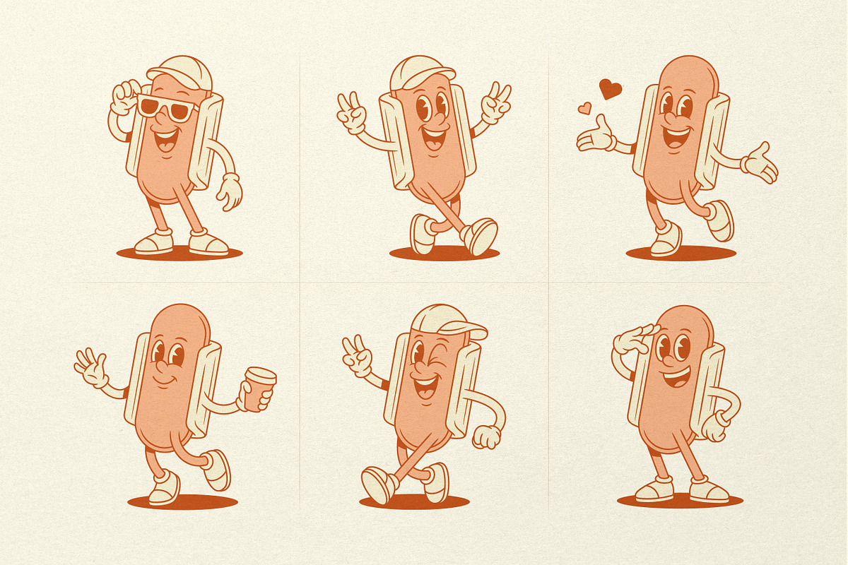 Hot Dog Cartoon Mascot Character, a Food Illustration by Vasya Kobelev (Photo 4 of 7)