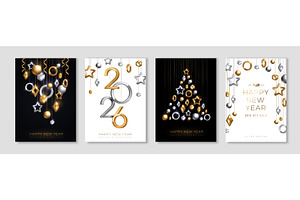 New Year poster 2026 gold, a Seasonal Illustration by kotoffei