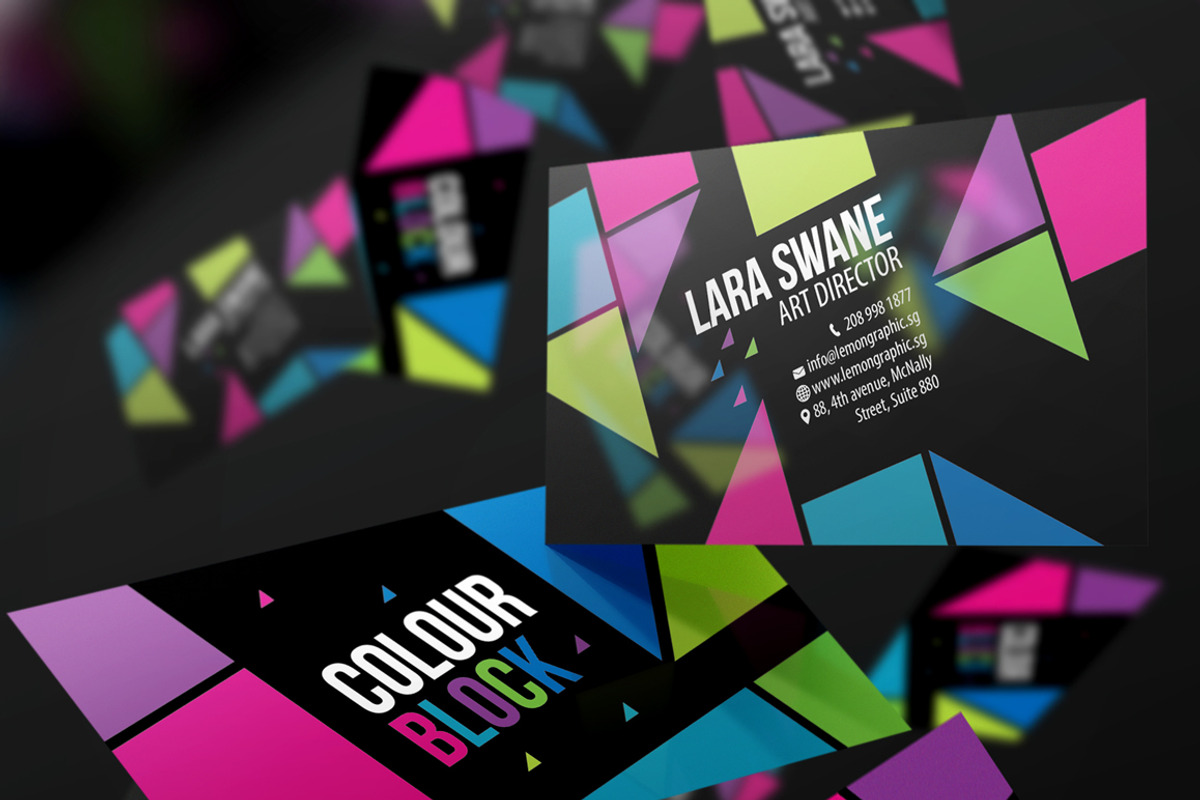 Colour block business card design, a Business Card Template by www ...