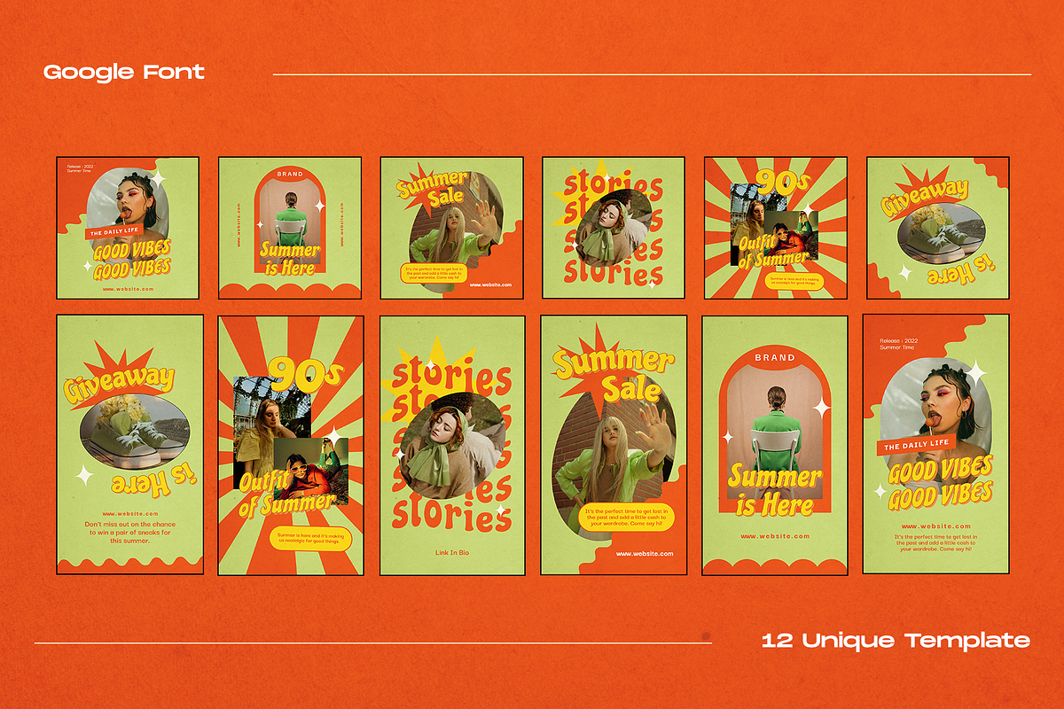 Ninetie 90s Instagram Template, a Social Media Template by Shinra Labs (Photo 5 of 6)