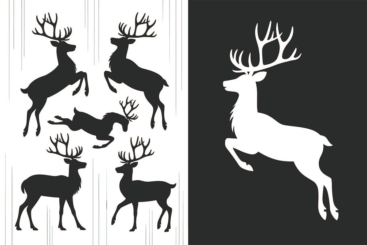 Festive Christmas reindeer silhouett, an Illustration by Amazin_art