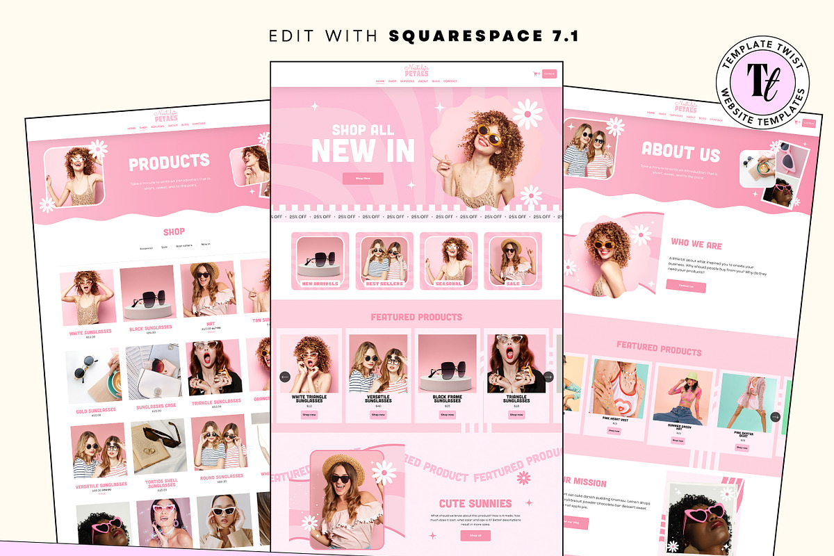 Pink Squarespace 7.1 Template, a Squarespace Template by Template Twist Shop (Photo 3 of 10)