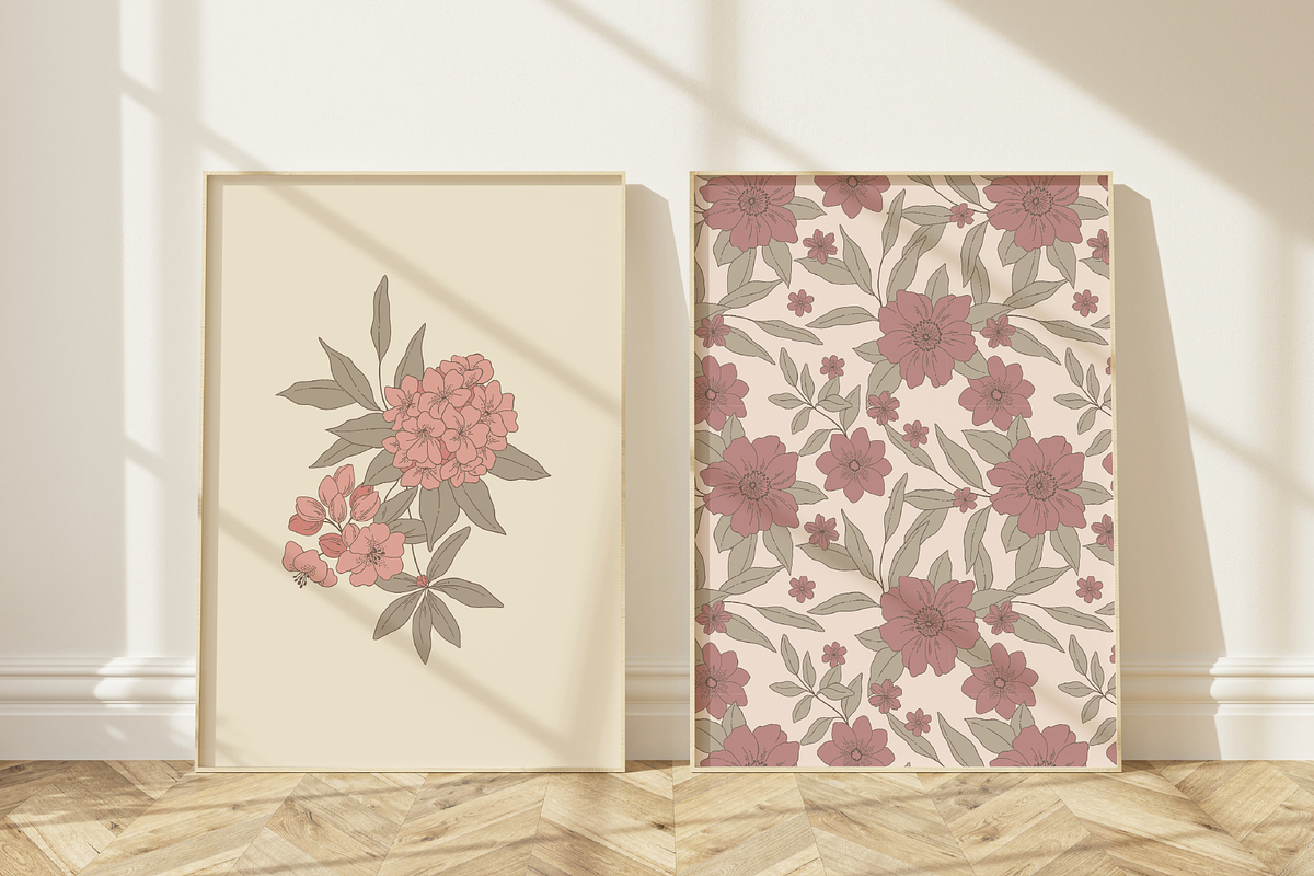 Blush Floral Vector Illustrations, a Decorative Illustration by Emma Webb Studio (Photo 8 of 12)