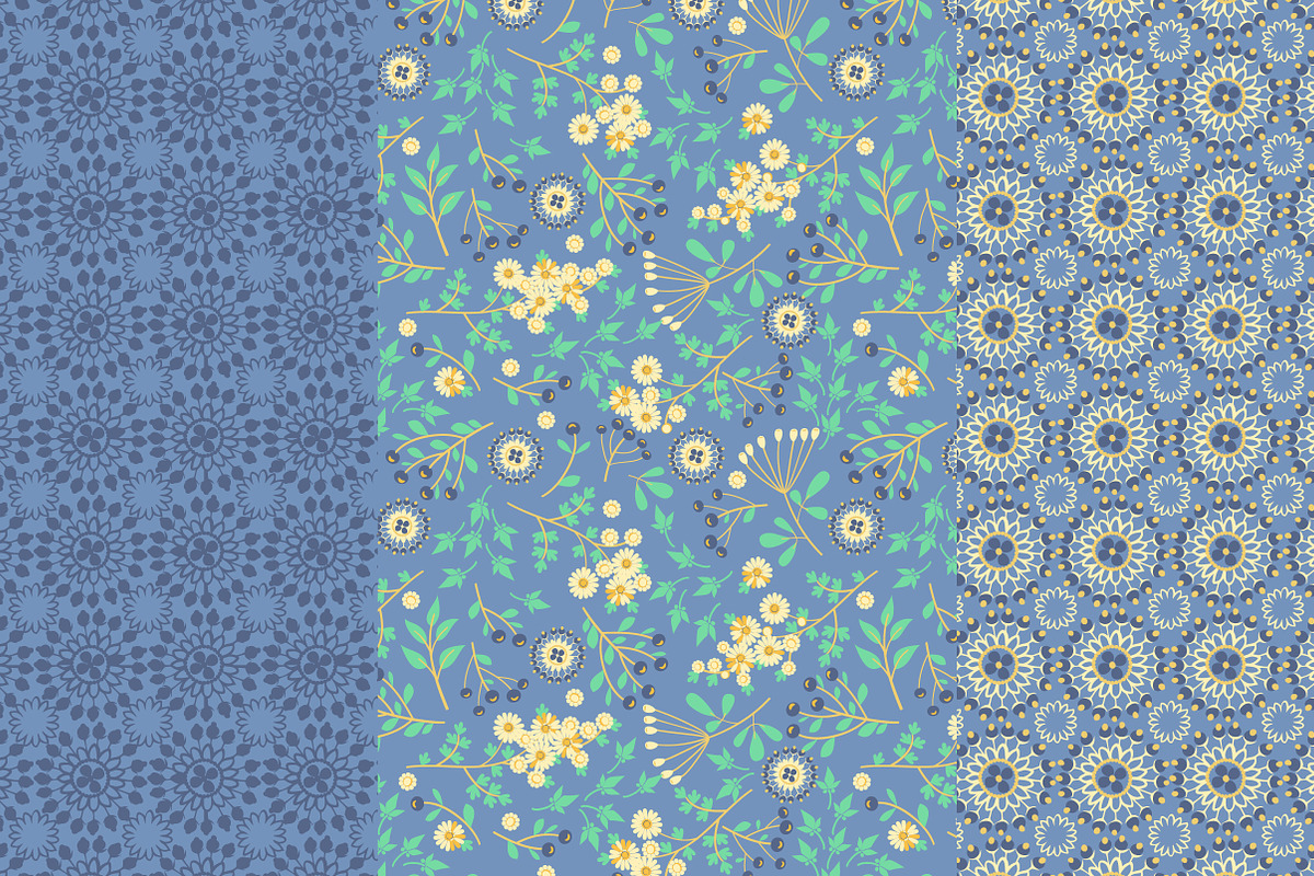 Seamless pattern - flowers & berries, a Pattern Graphic by BondarenkoNat (Photo 3 of 5)