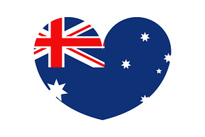 Australian flag in the shape of a he, an Illustration by Mark1987