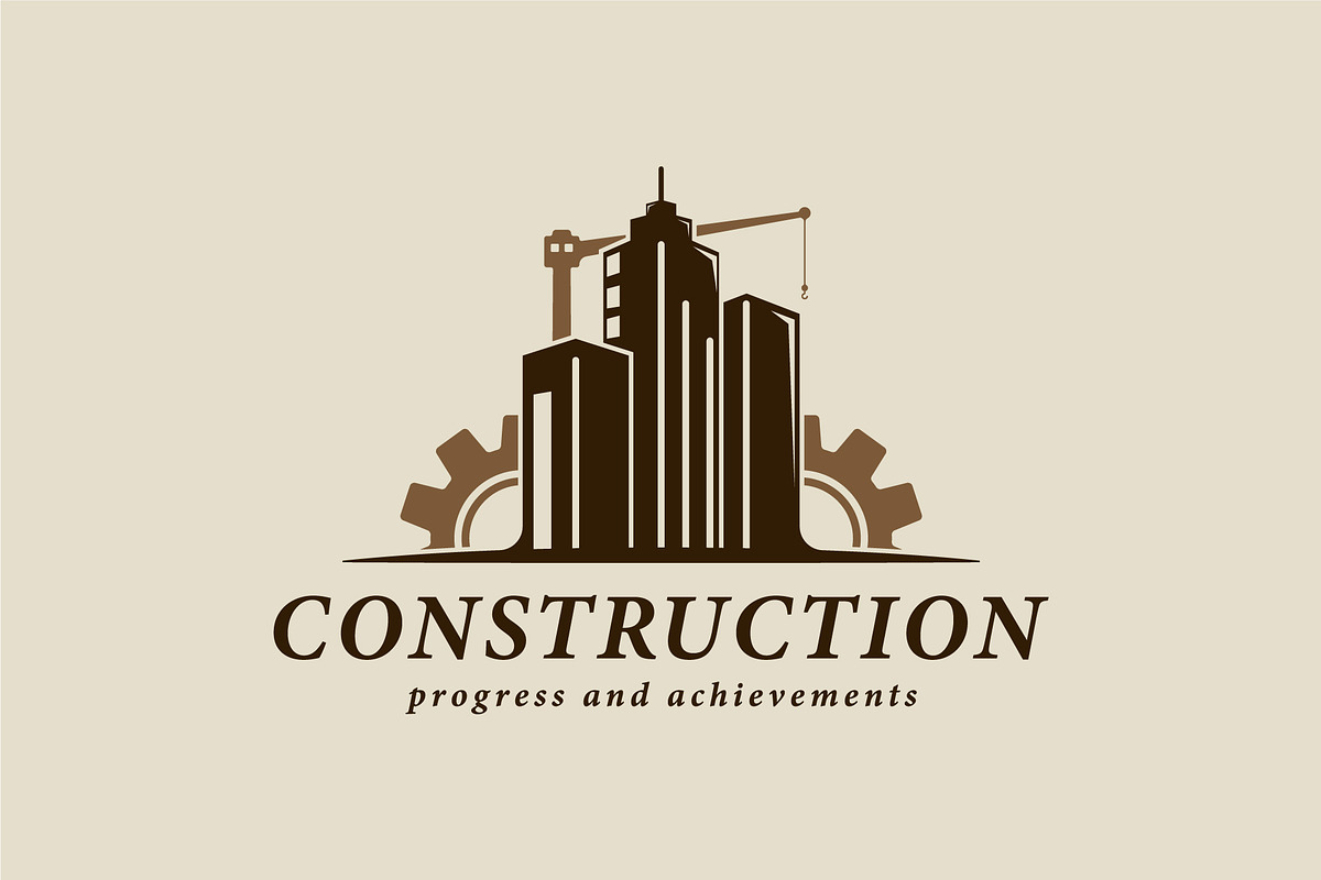 building and crane logo vintage, a Branding & Logo Template by zyxroun shop