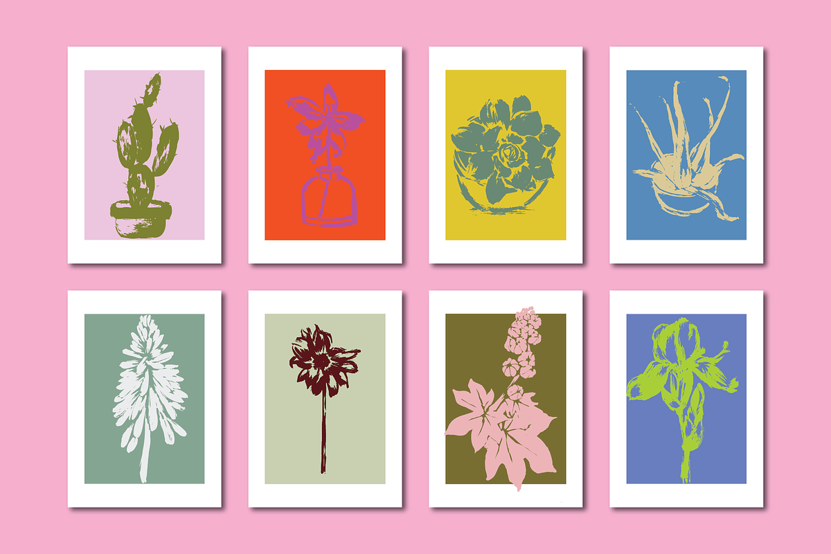 FLORAL POSTERS BUNDLE (50 SVG PNG), a Decorative Illustration by Bonfloret Studio (Photo 2 of 15)