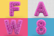 Uppercase fluffy and furry font, a Background Graphic by 3D Graphics Shop (Thumbnail 3 of 3)