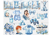 Baby Boy Clipart Bundle, a Person Illustration by GlamArtZhanna (Thumbnail 5 of 5)