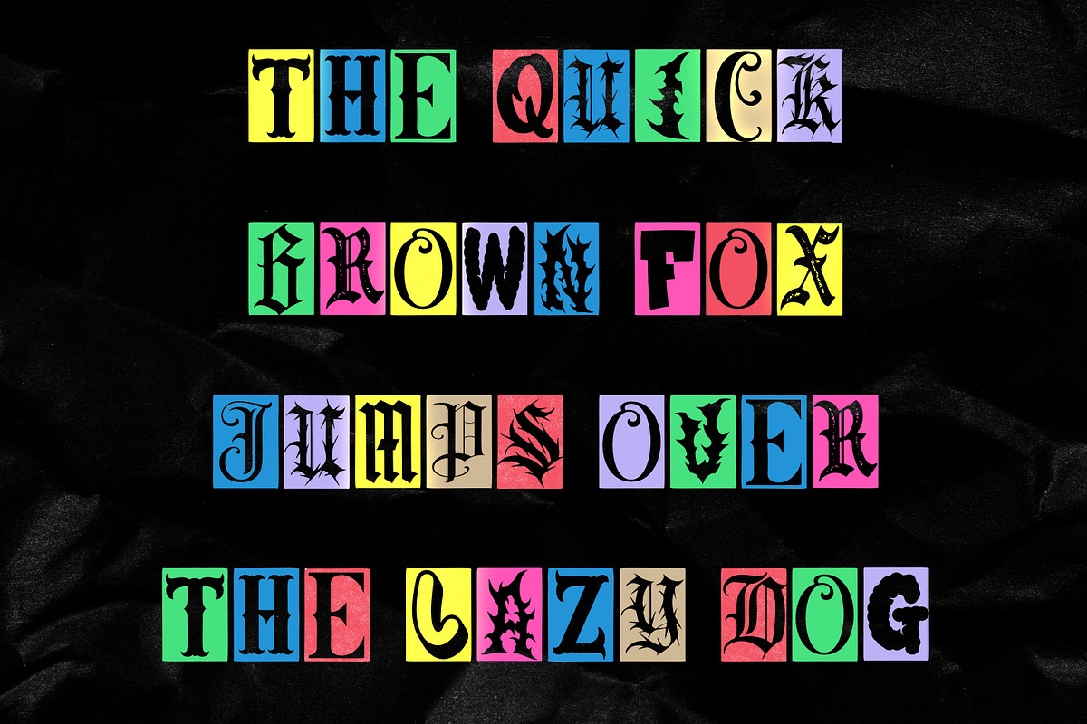 Gothic Collage Font – Ransom Letters, a Blackletter Font by Wicked Creative (Photo 6 of 7)