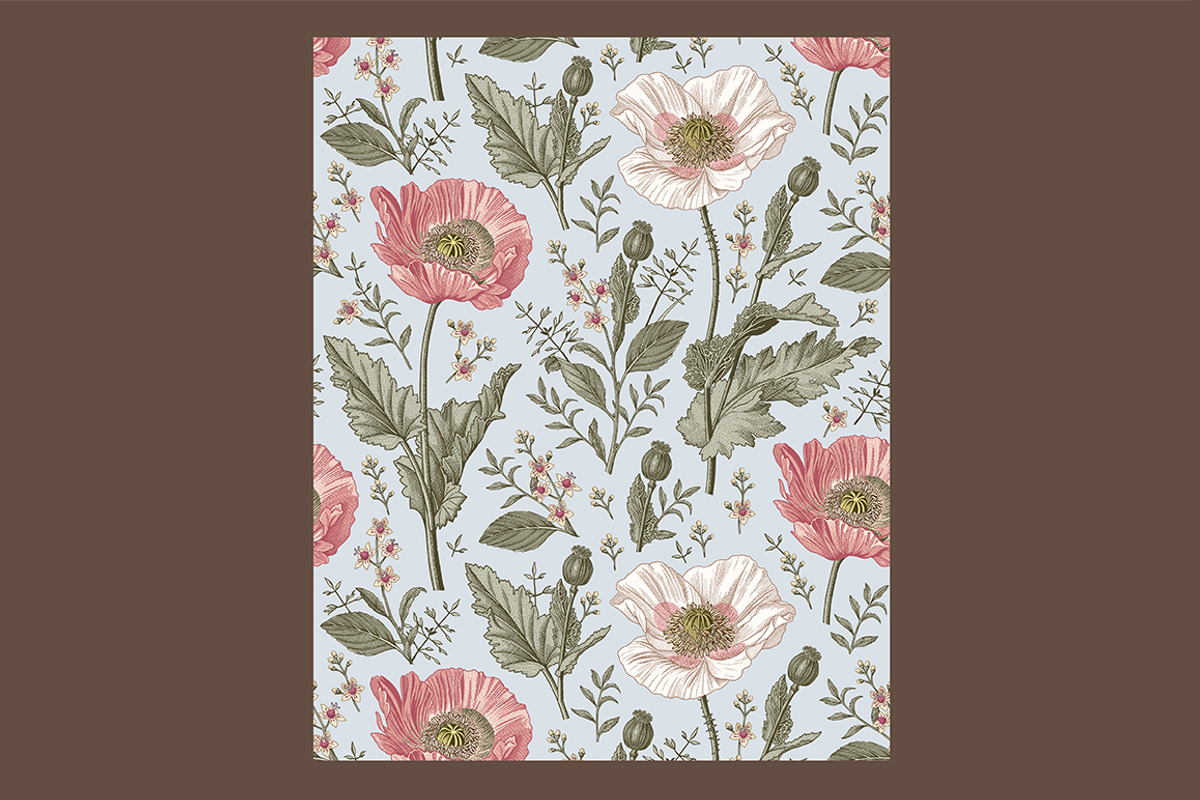 Wedding Card Poppy Poppies Seamless, an Object Graphic by Vintage (Photo 3 of 13)