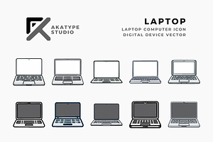 Laptop Icon Vector, an Icon by Akatype Studio
