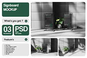 Signboard Mockup, a Product Mockup by Pixie Creative (Thumbnail 1 of 4)