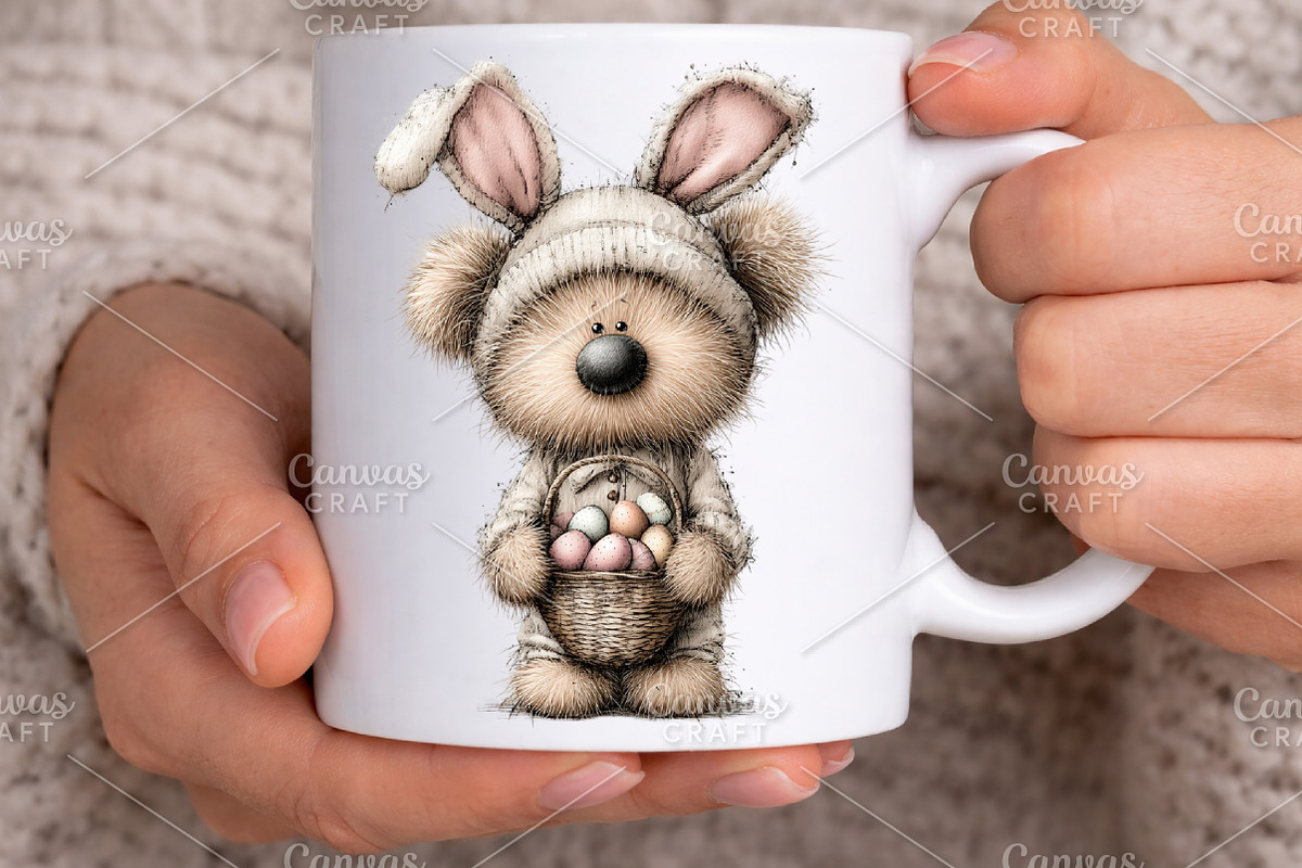 Whimsical Easter Teddy Bear Clipart, an Illustration by Canvas Craft (Photo 5 of 7)