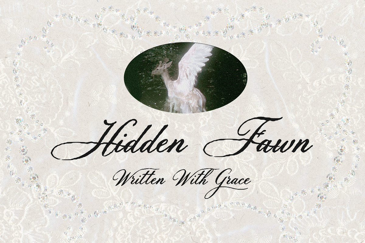Hidden Fawn: Calligraphy Script Font, a Script Font by Mneme (Photo 1 of 9)