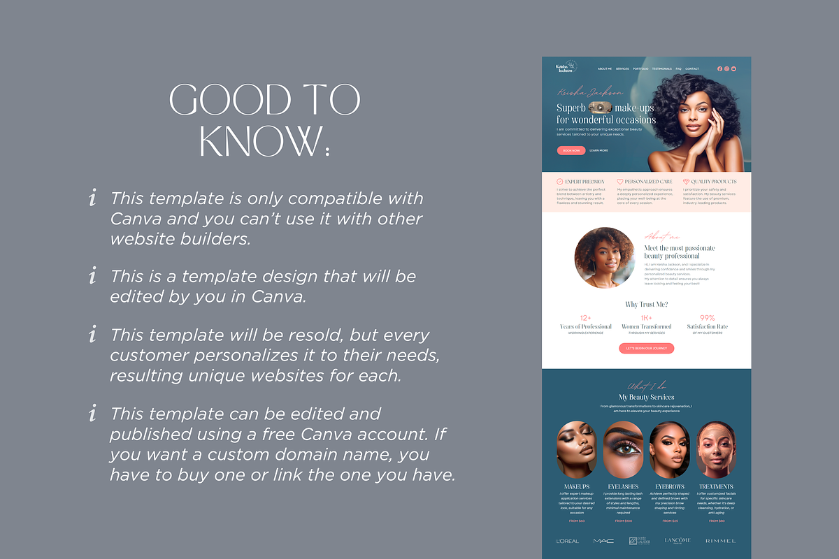 Canva Website Template Beauty, a Landing Page Template by vectorocean (Photo 11 of 11)