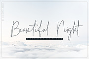 Beautiful Night Script Font, a Script Font by SiDesign (Thumbnail 1 of 10)